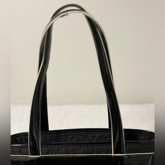 Vera Bradley Mon Cheri Black Quilted Tote Bag Purse Discontinued - Picture 11 of 15